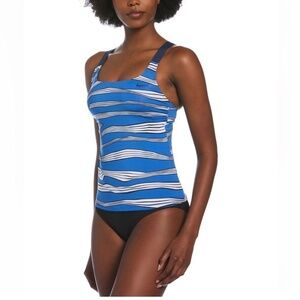 Nike Pacific Blue Abstract Racerback‎ Tankini Top Womens Size XXL